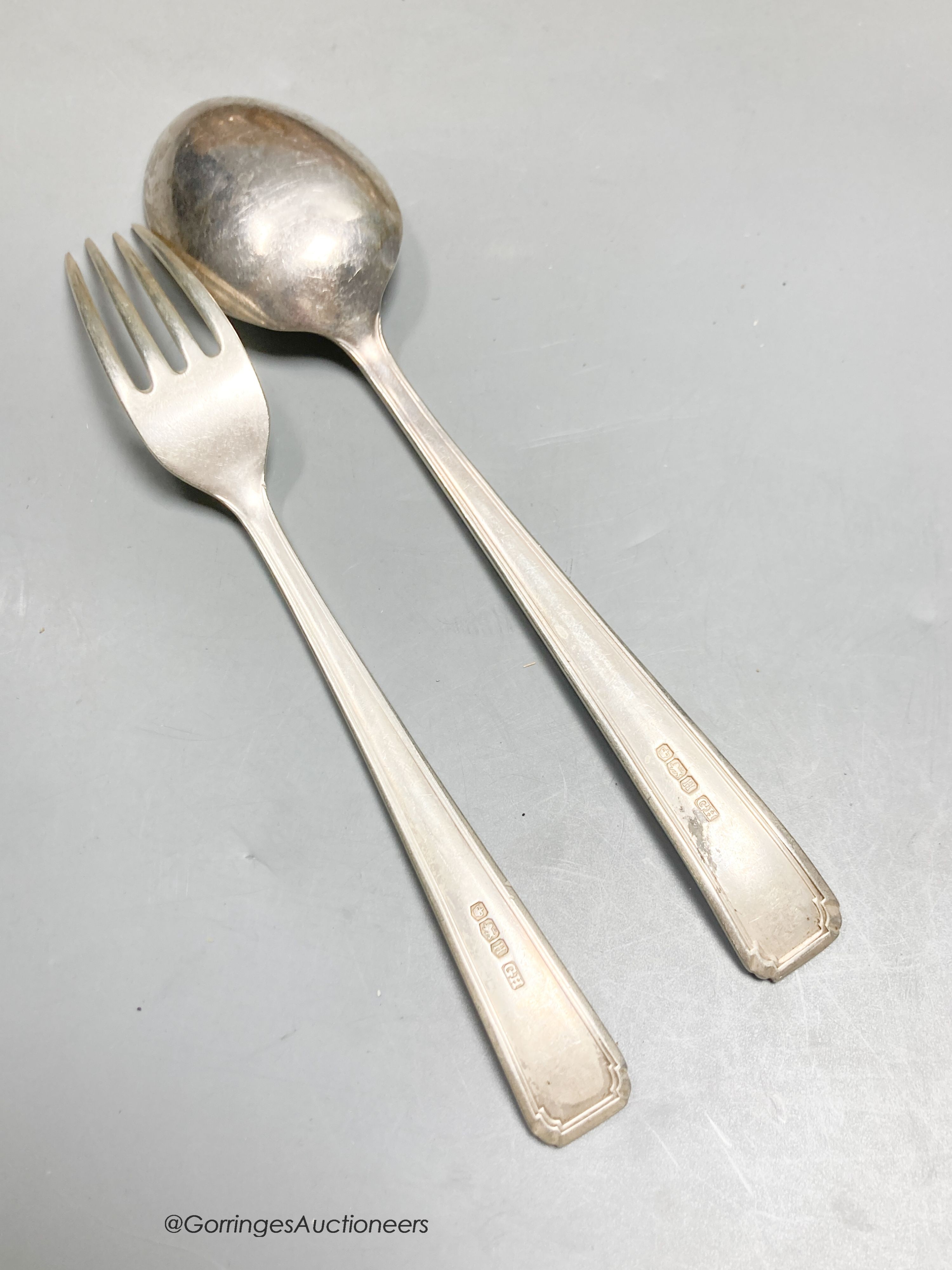 A part canteen of modern silver flatware, comprising fifty nine items, George Howson Ltd, Sheffield, 1950